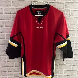 Bauer Hockey Jersey Red Black White Gold Size Medium